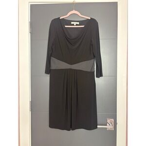 EVAN PICONE Black Cowl Neck‎ Sheath Dress Knee Length Size 12